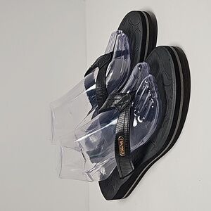 Oncai Orthotic Flip Flops Sandals Black Thong Yoga Mat Comfort Support Size 9.5